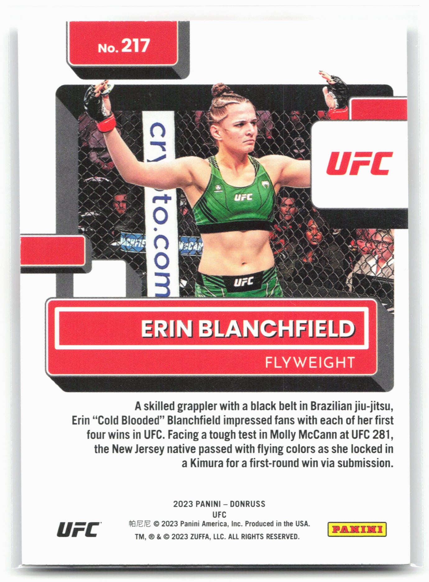 2023 Donruss UFC #217 Erin Blanchfield