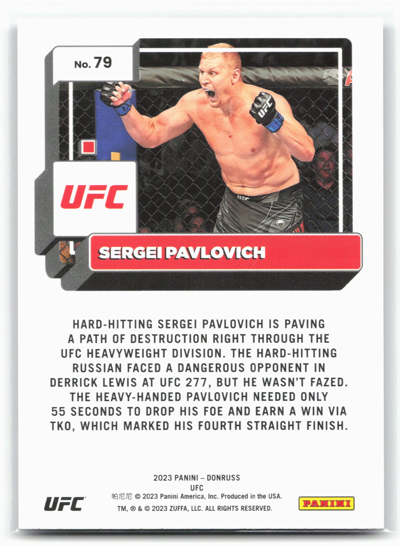 2023 Donruss UFC #79 Sergei Pavlovich Purple Flood