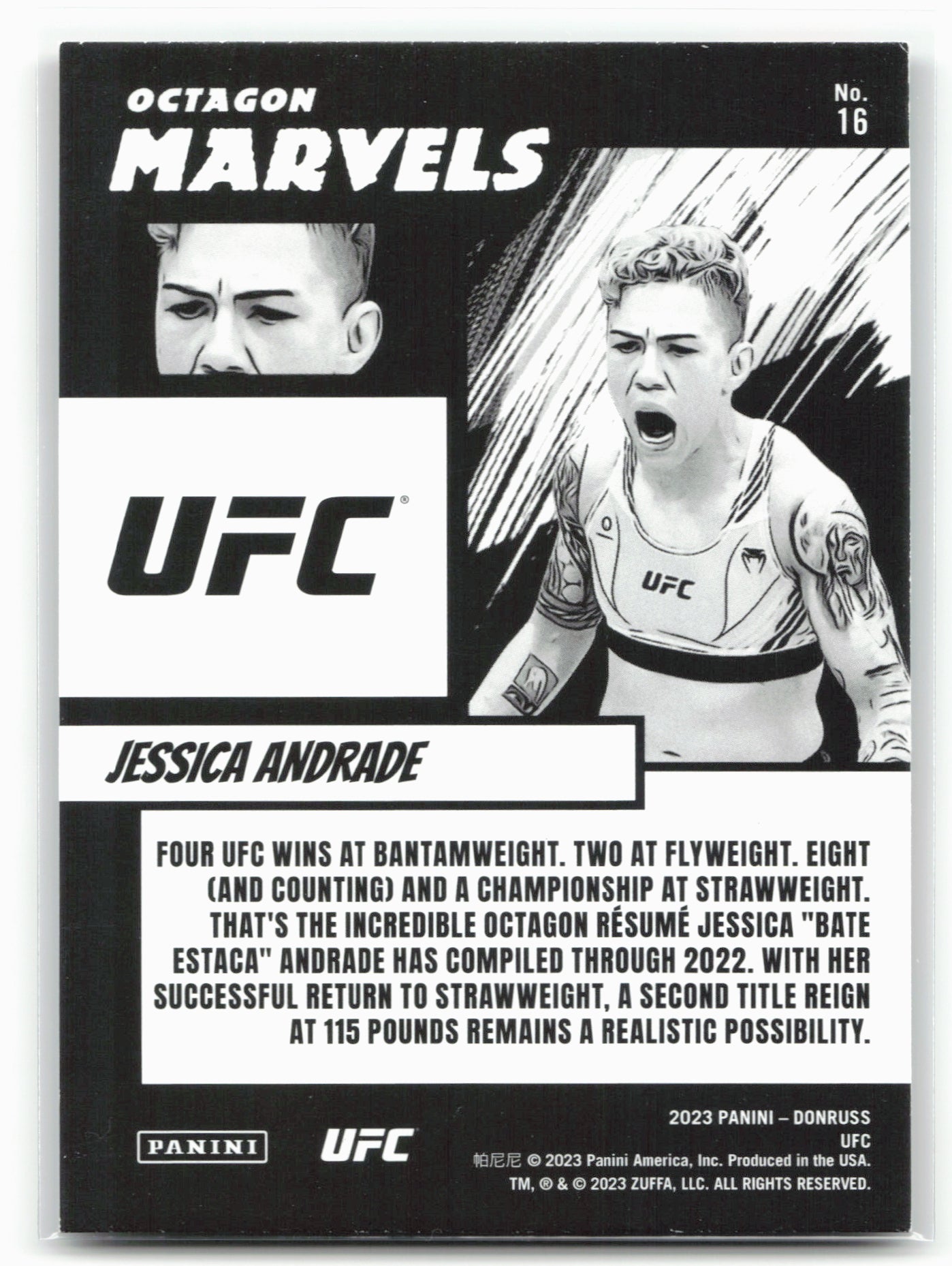 2023 Donruss UFC #16 Jessica Andrade Octagon Marvels Holo Orange Laser