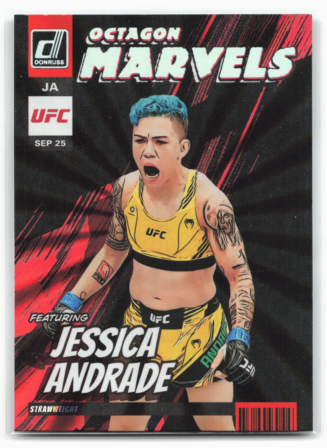 2023 Donruss UFC #16 Jessica Andrade Octagon Marvels Holo Orange Laser