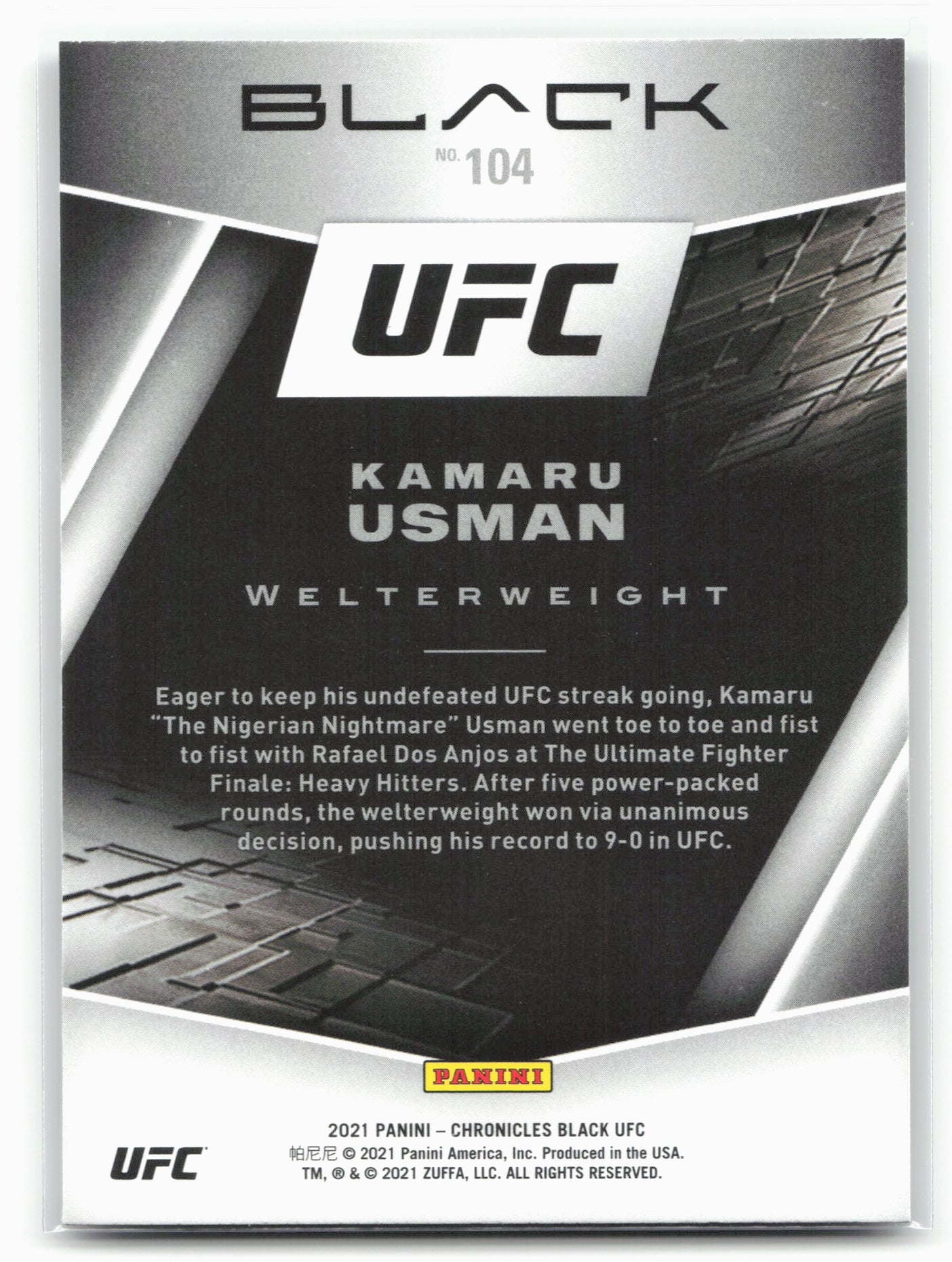 2021 Panini Chronicles UFC #104 Kamaru Usman