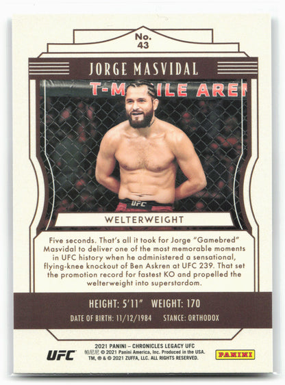2021 Panini Chronicles UFC #43 Jorge Masvidal