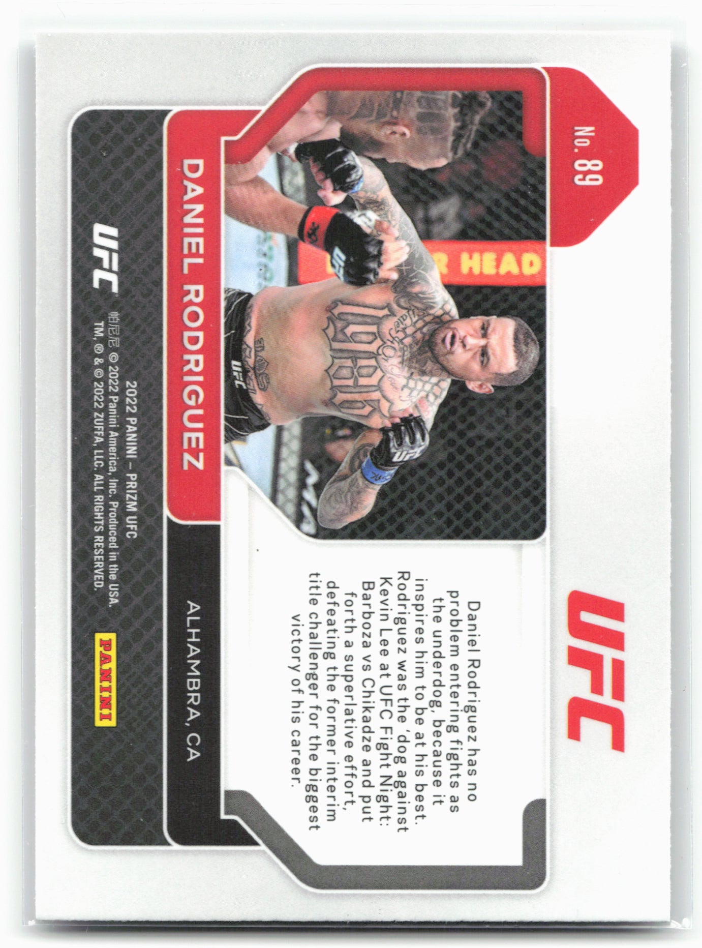 2022 Panini Prizm UFC #89 Daniel Rodriguez