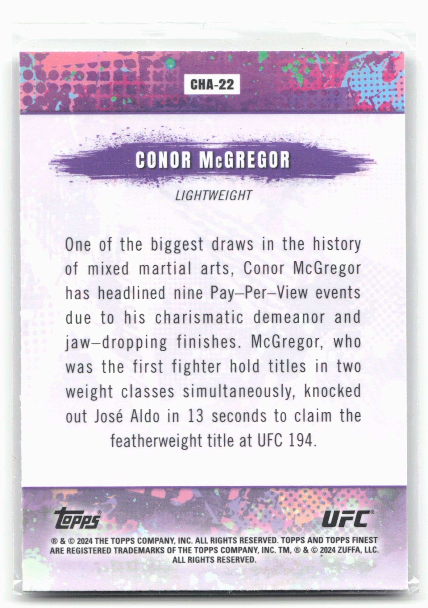 2024 Topps Finest UFC #CHA-22 Conor McGregor Chaos