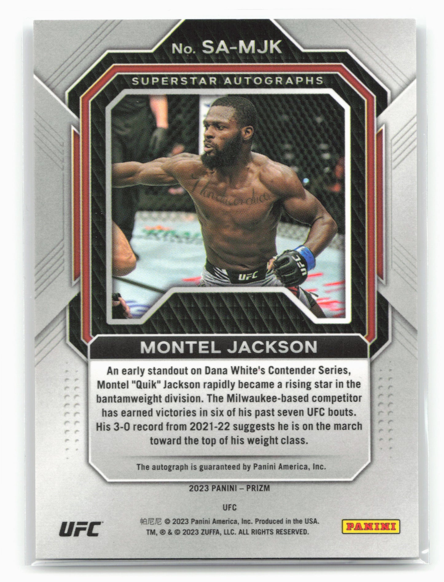 2023 Panini Prizm UFC #SA-MJK Montel Jackson Superstar Autographs