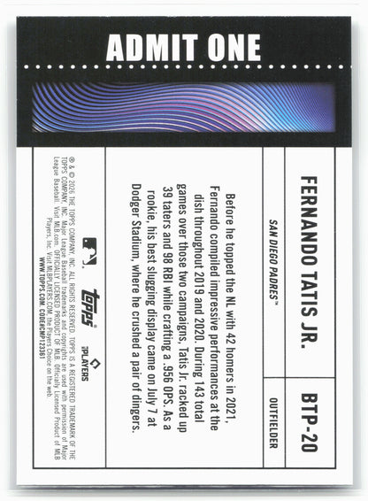 2026 Topps #BTP-20 Fernando Tatis Jr. Big Ticket Players