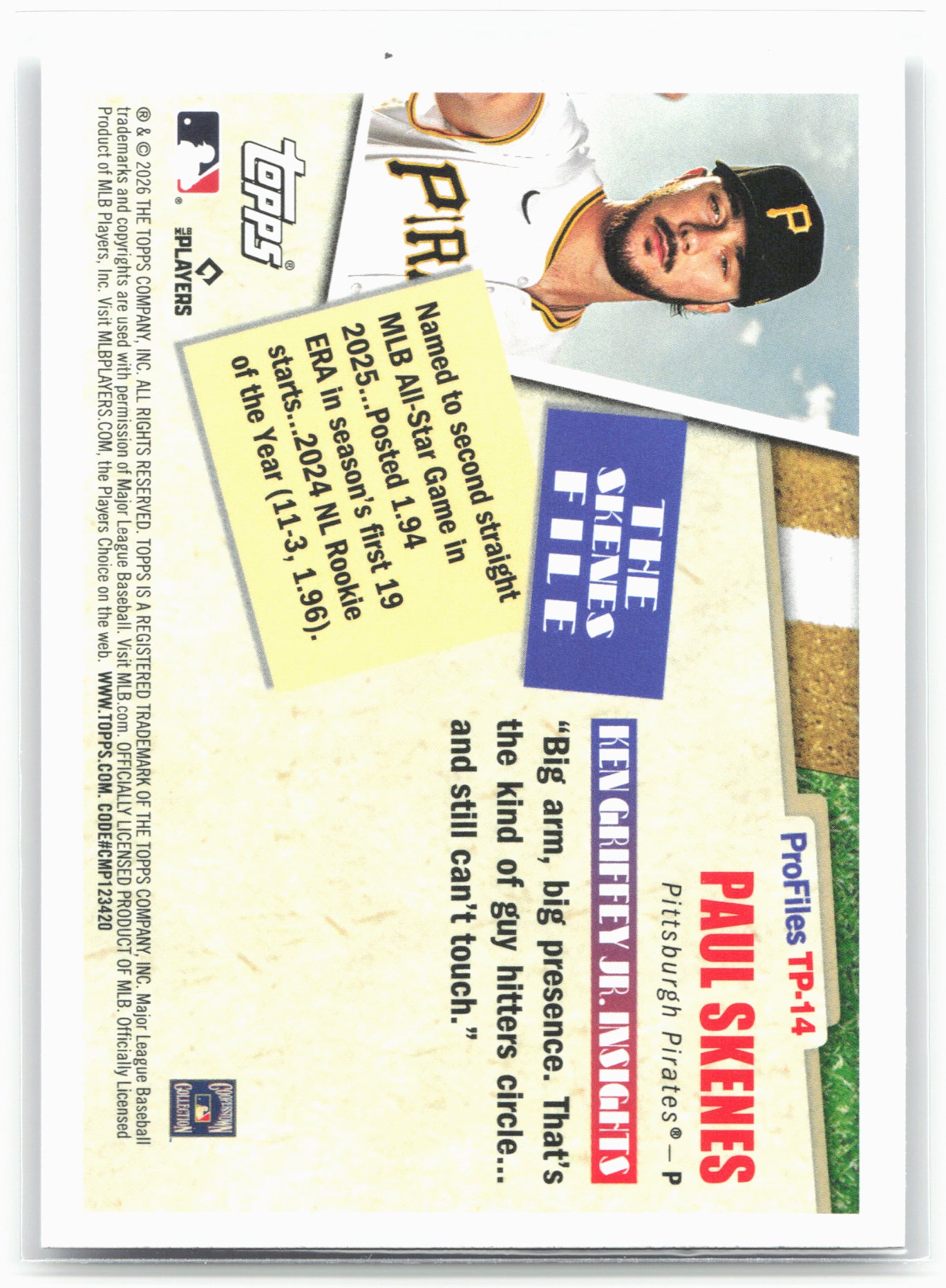 2026 Topps #TP-14 Paul Skenes Topps Profiles