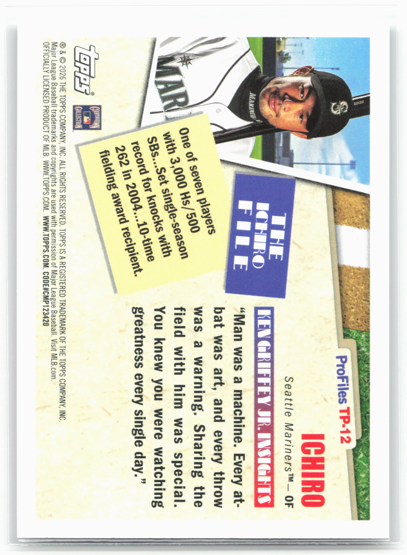 2026 Topps #TP-12 Ichiro Topps Profiles
