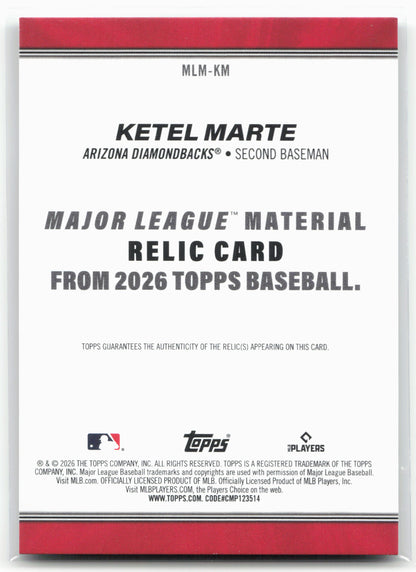 2026 Topps #MLM-KM Ketel Marte Major League Material Relics