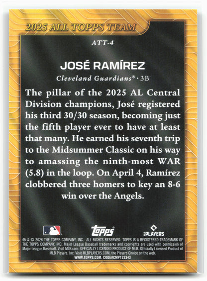 2026 Topps #ATT-4 José Ramírez 2025 All Topps Team