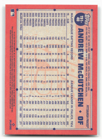 2026 Topps #T91-40 Andrew McCutchen 1991 Topps Baseball 35th Anniversary