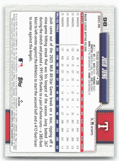 2026 Topps #98 Josh Jung Diamante Foil
