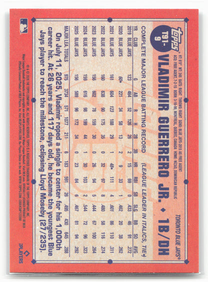 2026 Topps #T91-9 Vladimir Guerrero Jr. 1991 Topps Baseball 35th Anniversary