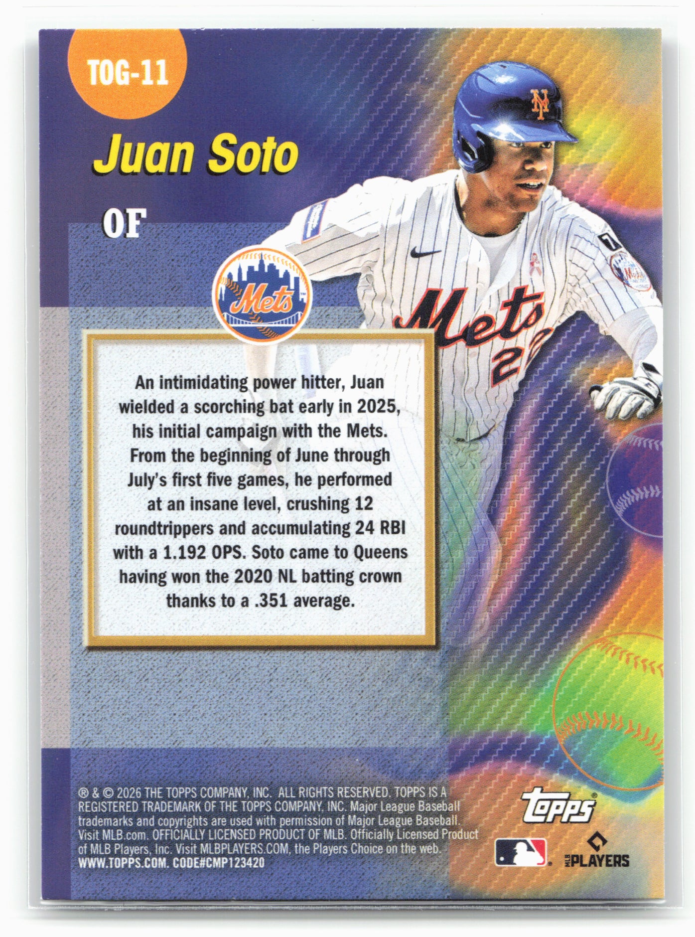 2026 Topps #TOG-11 Juan Soto Titans of the Game