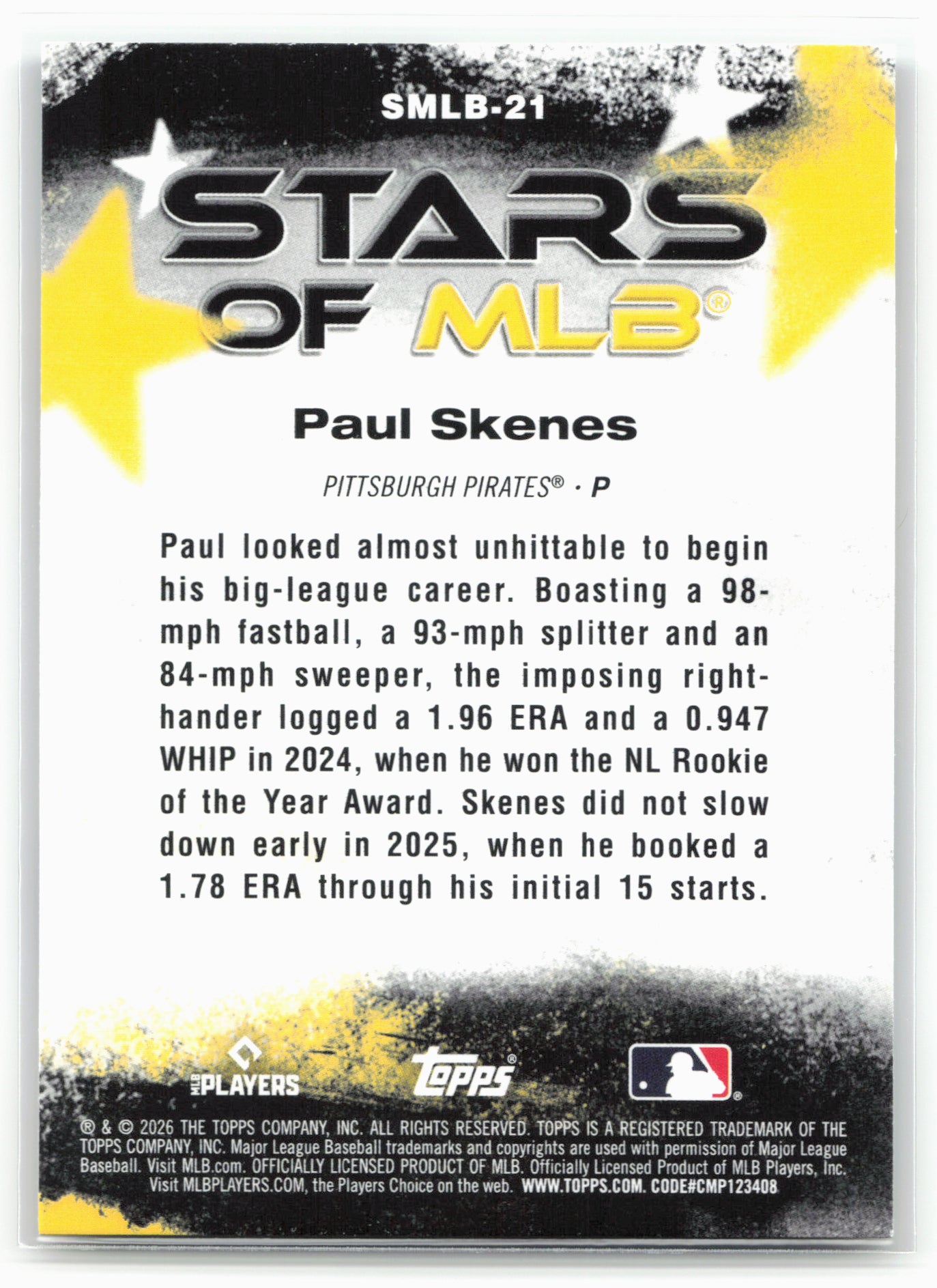 2026 Topps #SMLB-21 Paul Skenes Stars of MLB