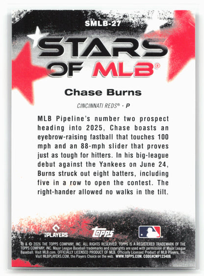 2026 Topps #SMLB-27 Chase Burns Stars of MLB