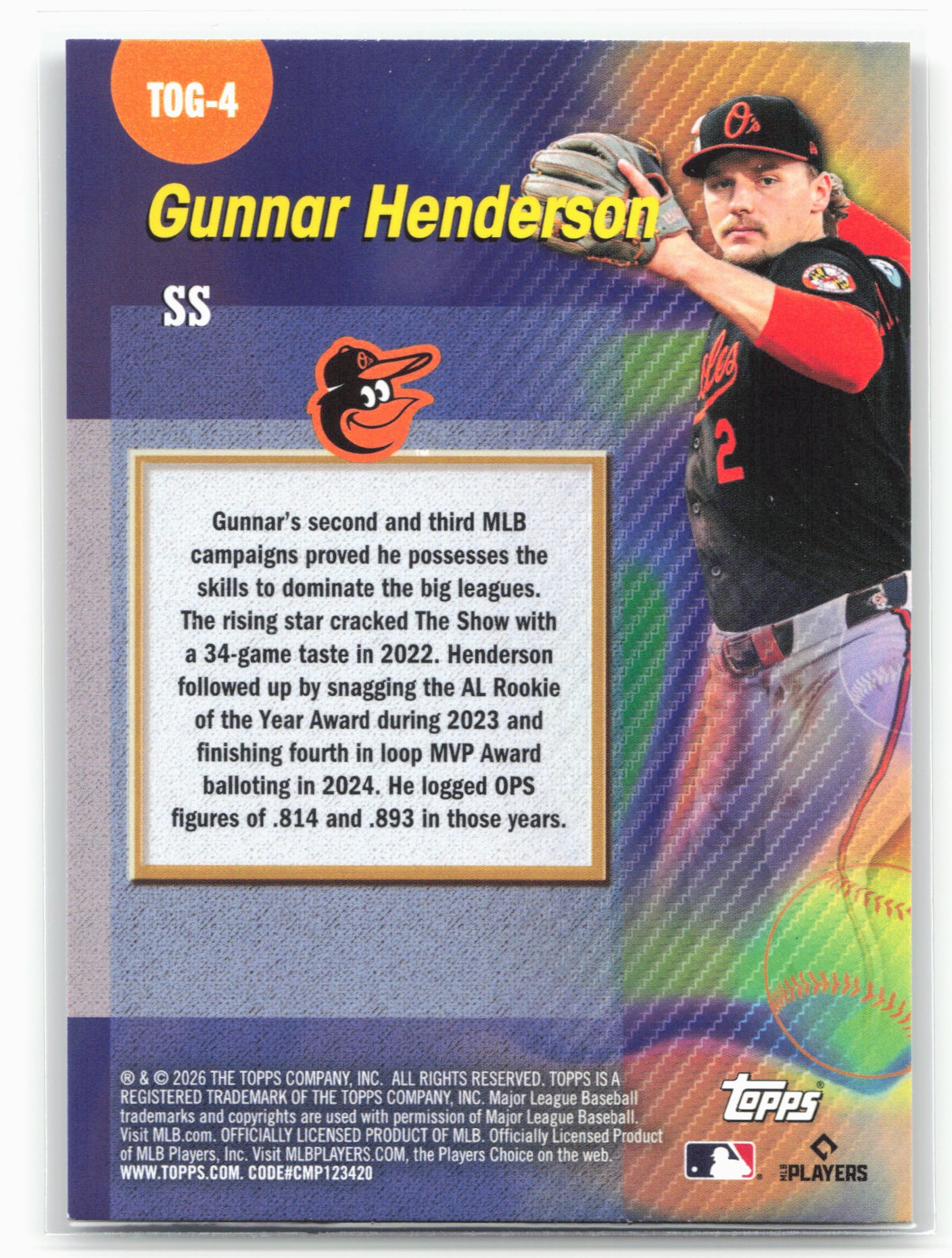 2026 Topps #TOG-4 Gunnar Henderson Titans of the Game