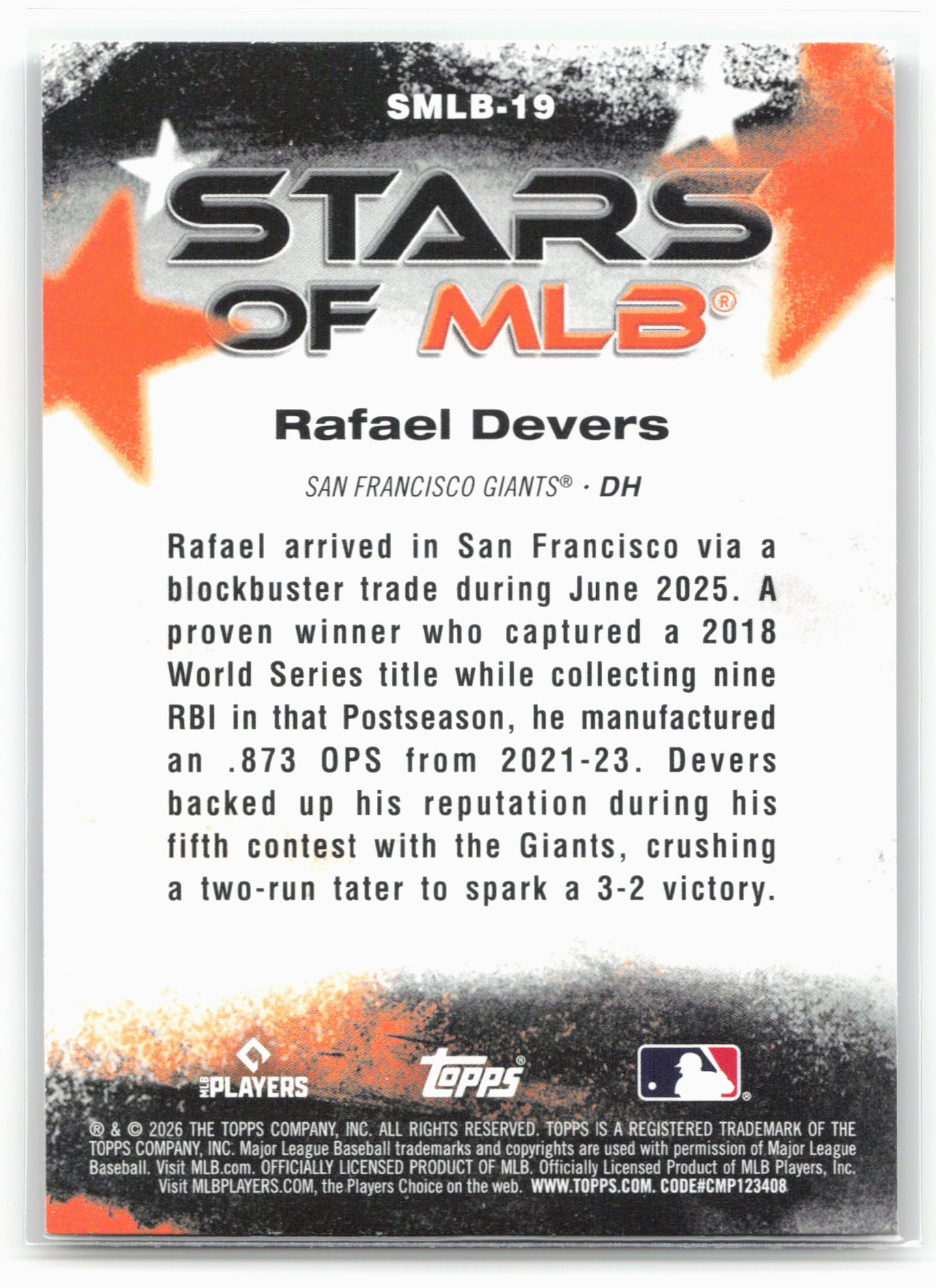 2026 Topps #SMLB-19 Rafael Devers Stars of MLB