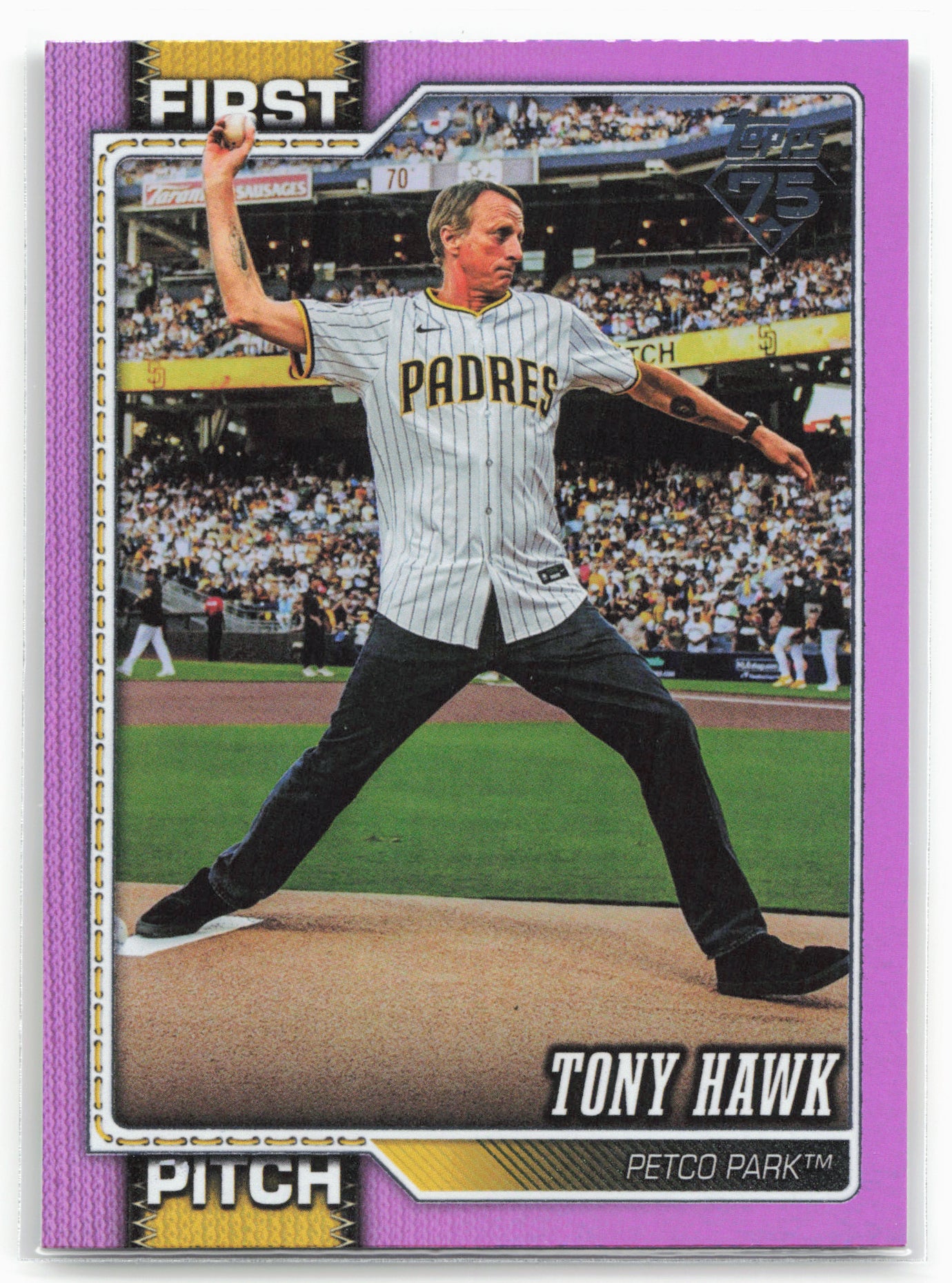 2026 Topps #FP-6 Tony Hawk First Pitch Pink Foil
