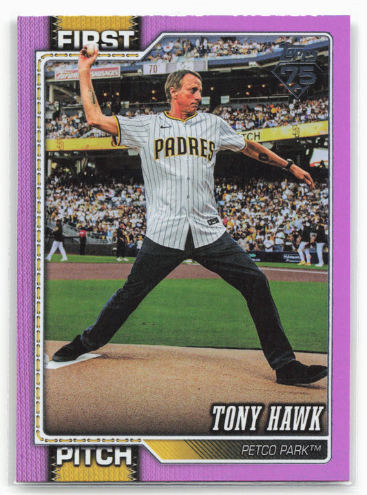 2026 Topps #FP-6 Tony Hawk First Pitch Pink Foil