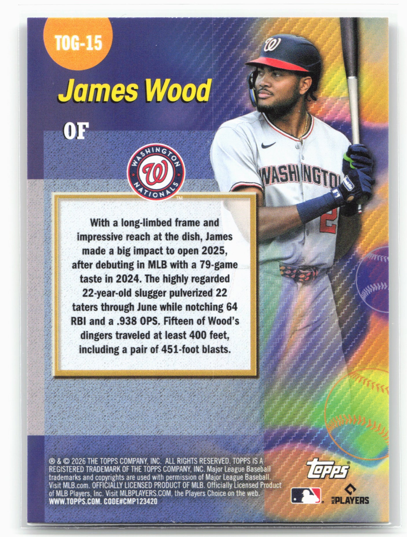 2026 Topps #TOG-15 James Wood Titans of the Game