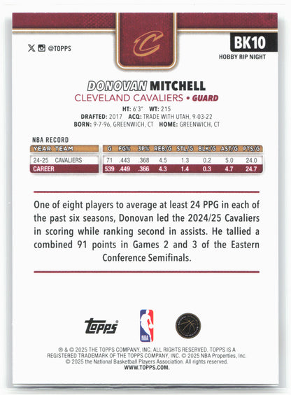 2025-26 Topps #BK10 Donovan Mitchell