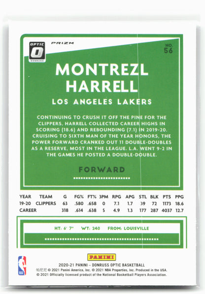 2020-21 Donruss Optic #56 Montrezl Harrell Fast Break Holo