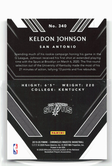
2019-20 Panini Chronicles #340 Keldon Johnson Red #/149