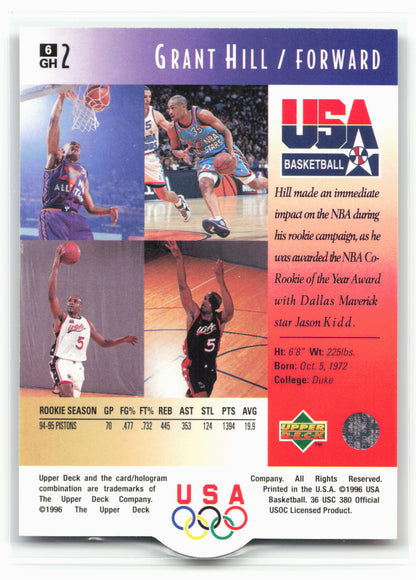 1996 Upper Deck USA #6 Grant Hill 26706