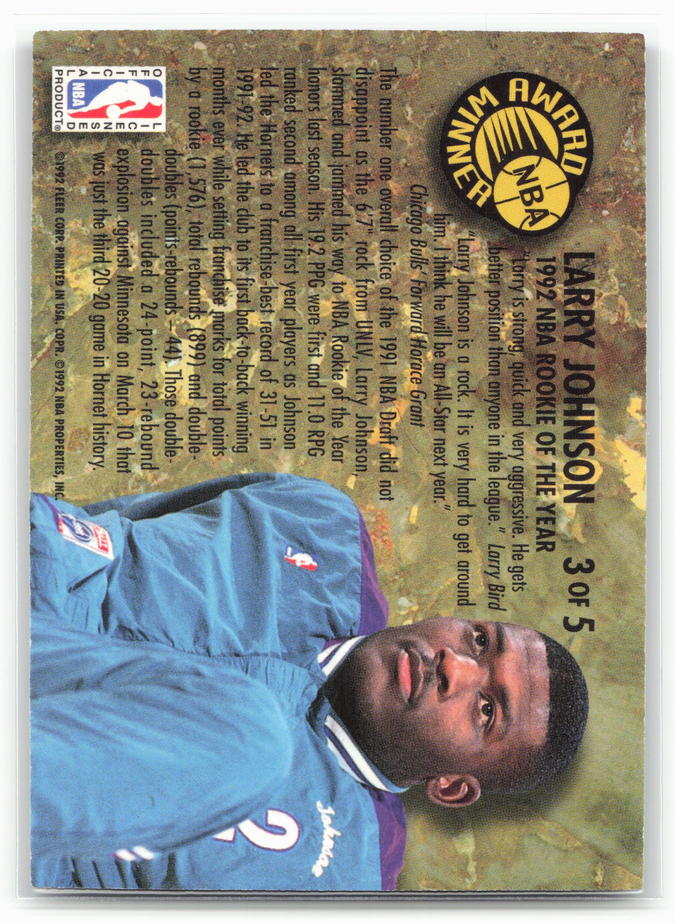 1992-93 Ultra #3 Larry Johnson NBA Award Winners