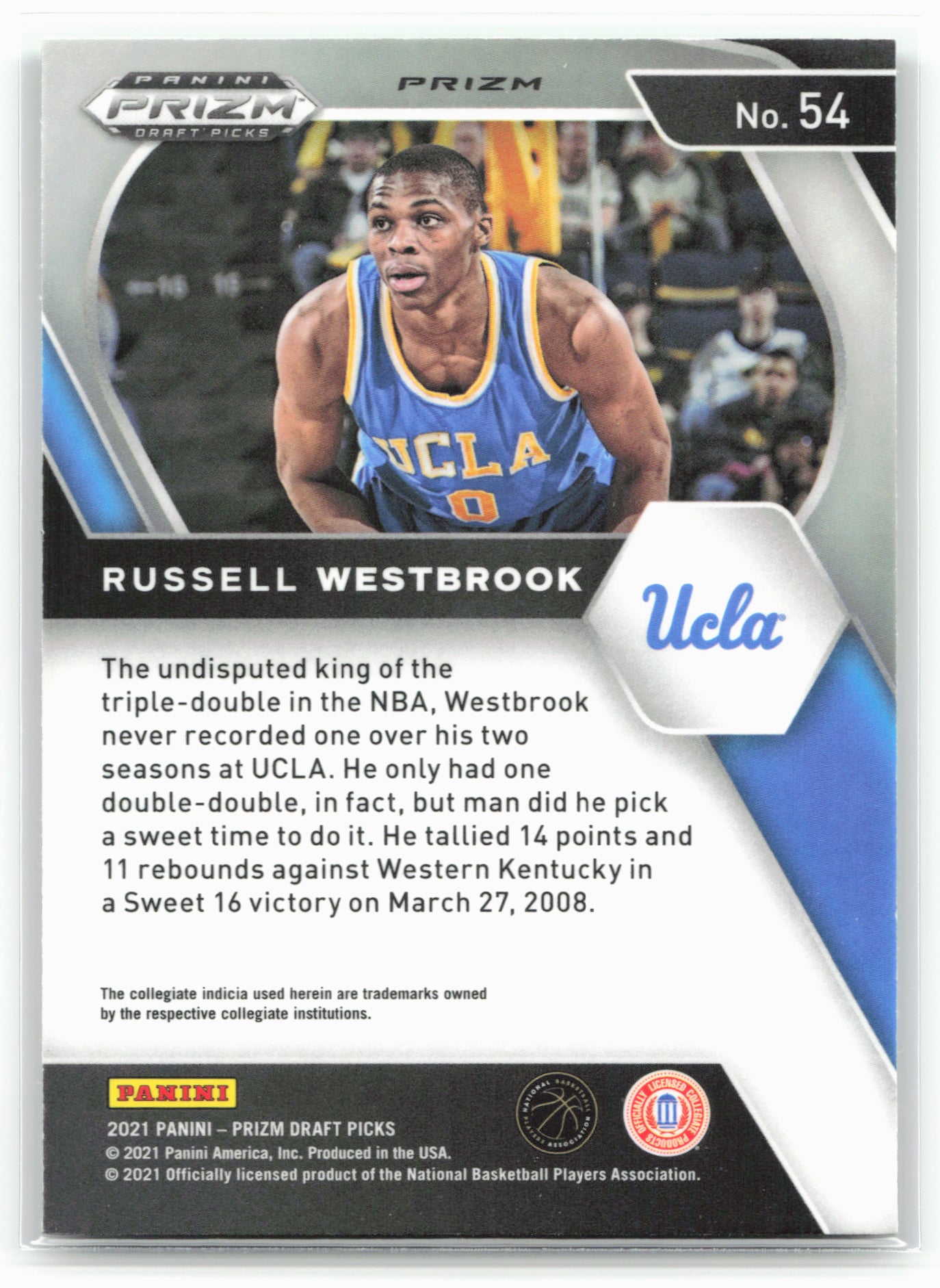 2021 Panini Prizm Draft Picks #54 Russell Westbrook Green