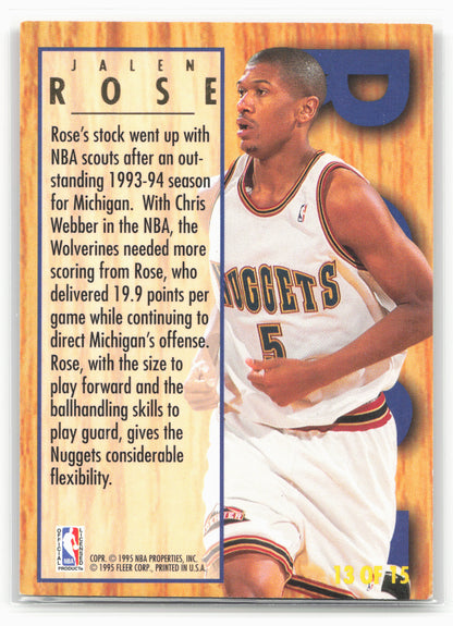 1994-95 Ultra #13 Jalen Rose Ultra All-Rookie 26714