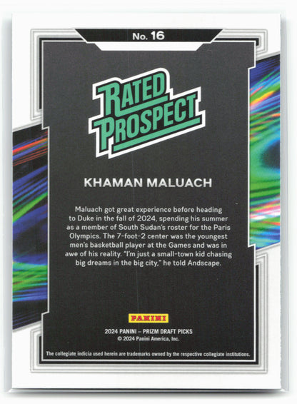 2024 Panini Prizm Draft Picks #16 Khaman Maluach Rated Prospect 26719