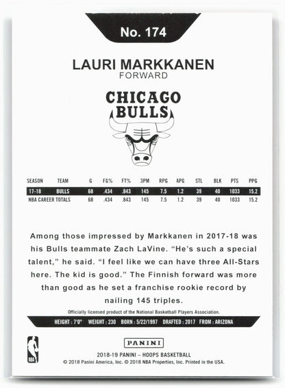 2018-19 Hoops #174 Lauri Markkanen 26720