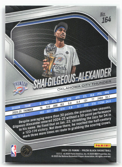 2024-25 Panini Prizm Black #164 Shai Gilgeous-Alexander 26722