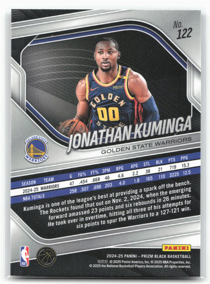 2024-25 Panini Prizm Black #122 Jonathan Kuminga 26723