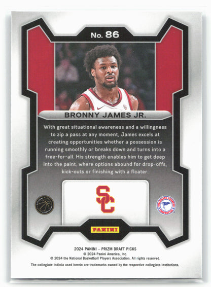 2024 Panini Prizm Draft Picks #86 Bronny James Jr. 26727