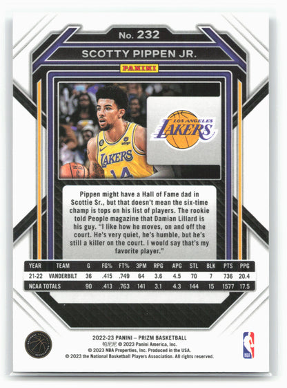 2022-23 Panini Prizm #232 Scotty Pippen Jr. 26729