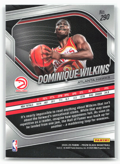 2024-25 Panini Prizm Black #290 Dominique Wilkins