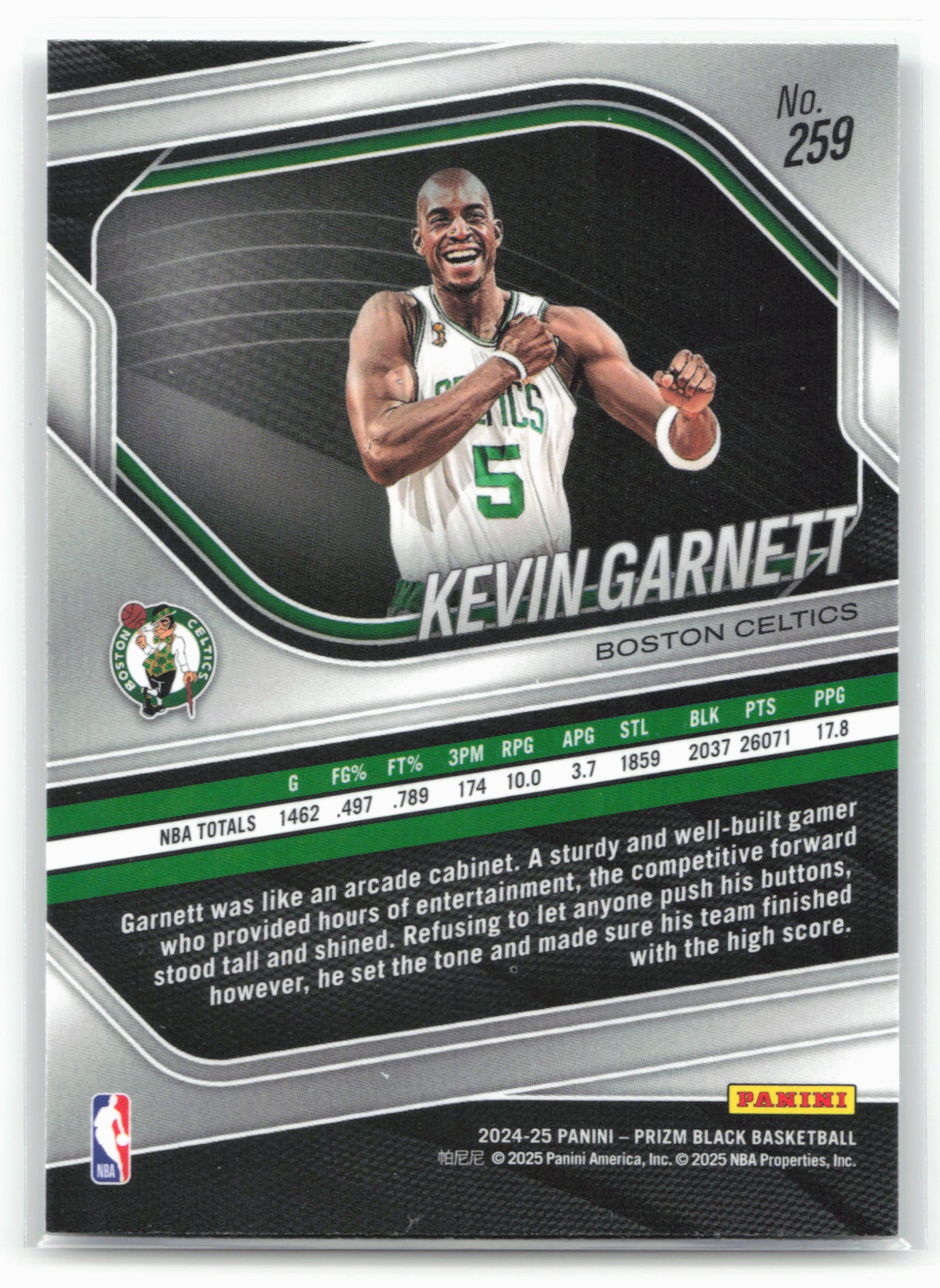 2024-25 Panini Prizm Black #259 Kevin Garnett 26740