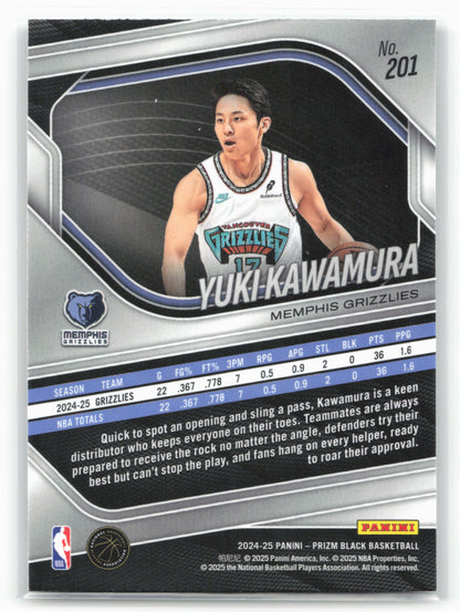 2024-25 Panini Prizm Black #201 Yuki Kawamura 26742