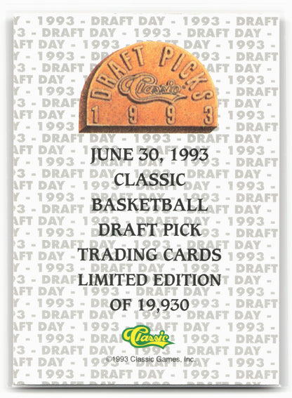 1993 Classic Draft Picks #NNO Jamal Mashburn Draft Day Woodgrain
