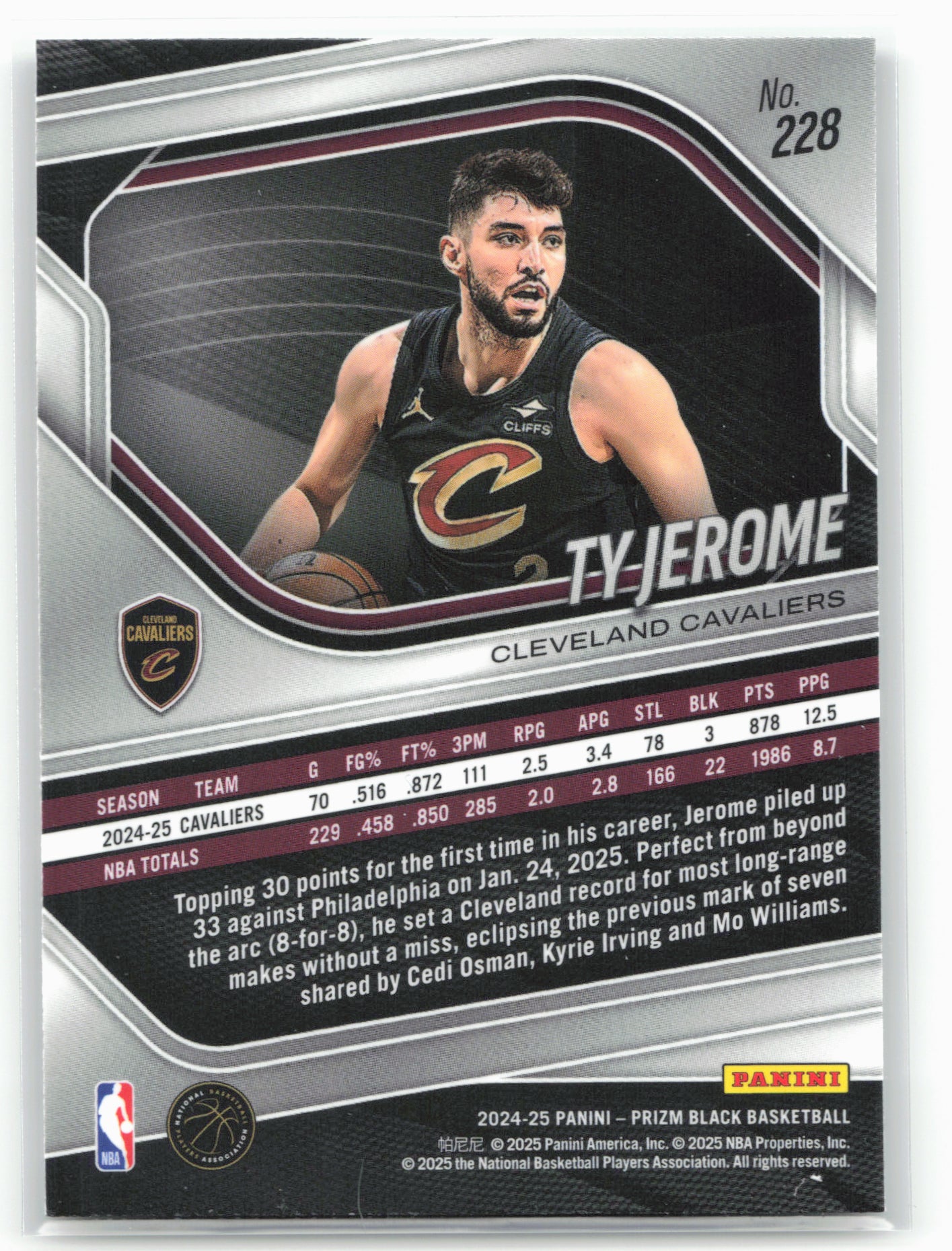 2024-25 Panini Prizm Black #228 Ty Jerome 26745
