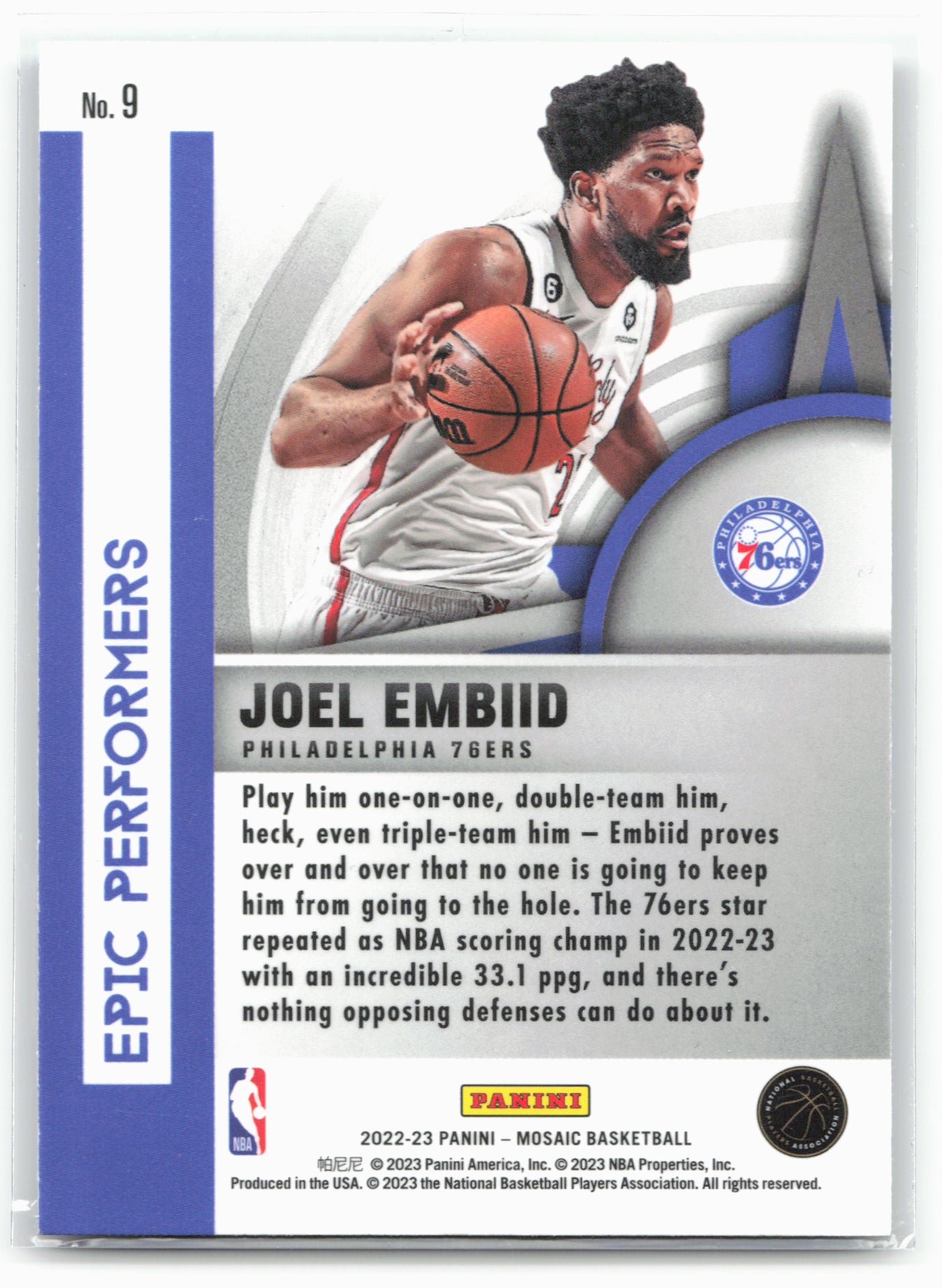 2022-23 Panini Mosaic #9 Joel Embiid Epic Performers 26746