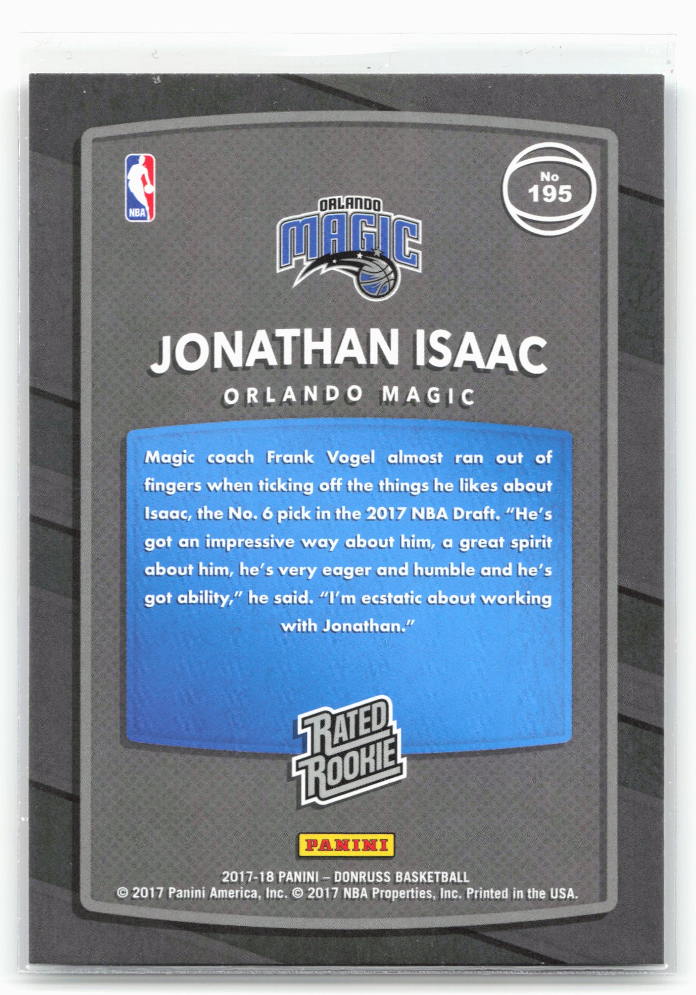2017-18 Donruss #195 Jonathan Isaac 26756