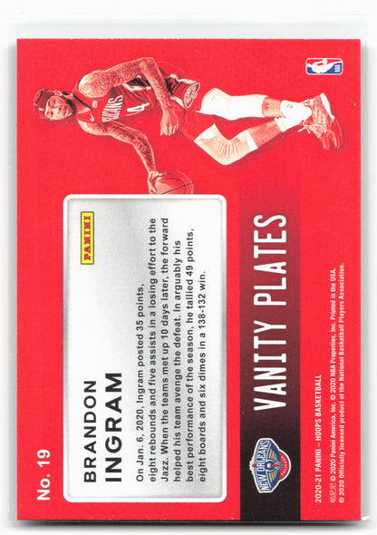 2020-21 Hoops #19 Brandon Ingram Vanity Plates