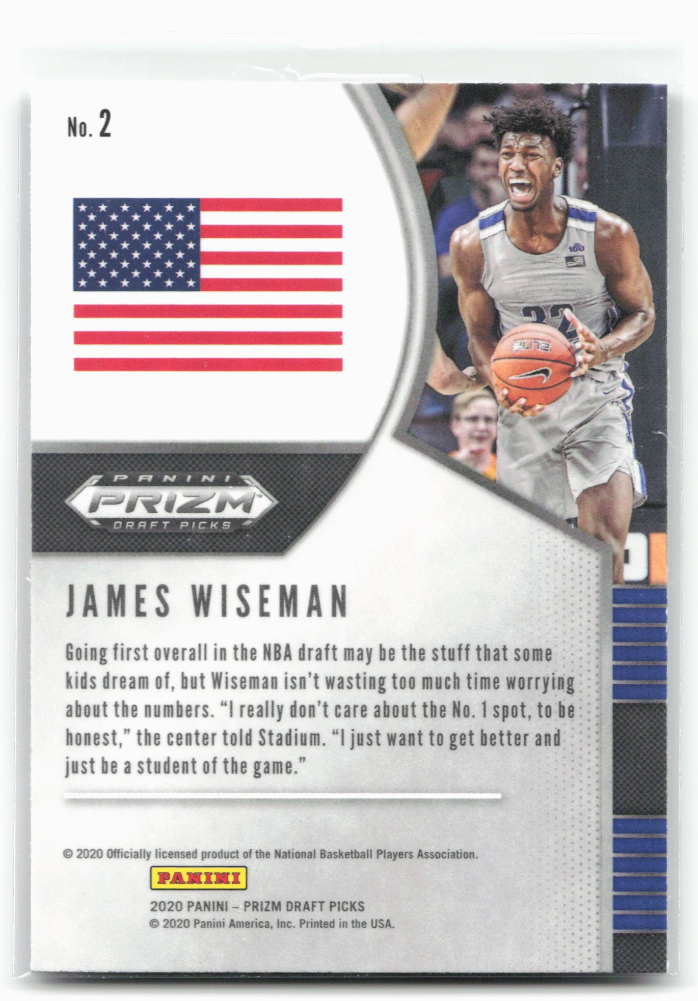 2020 Panini Prizm Draft Picks Collegiate #2 James Wiseman