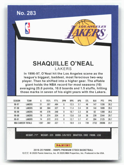 2019-20 Hoops Premium Stock #283 Shaquille O'Neal 26760