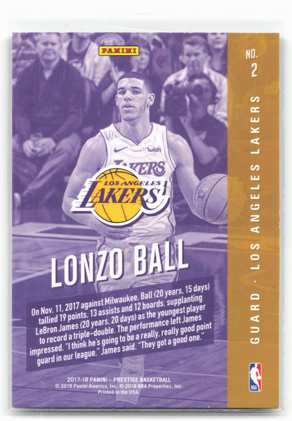 2017-18 Panini Prestige #2 Lonzo Ball Rookie Class