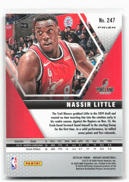 2019-20 Panini Mosaic #247 Nassir Little Reactive Orange